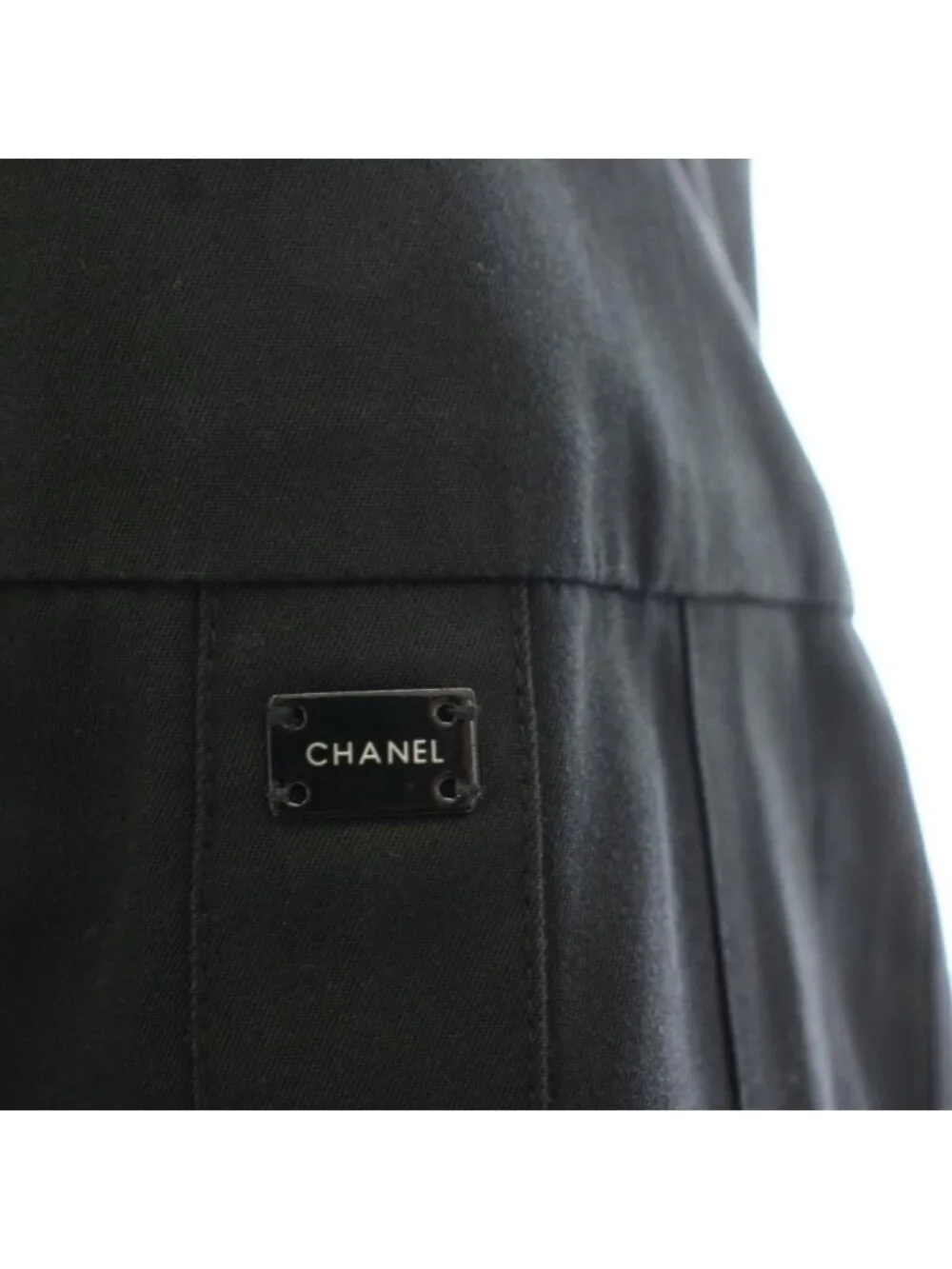 Chanel Sleeveless Dress Knee Length Cut Off Slit 36 Black